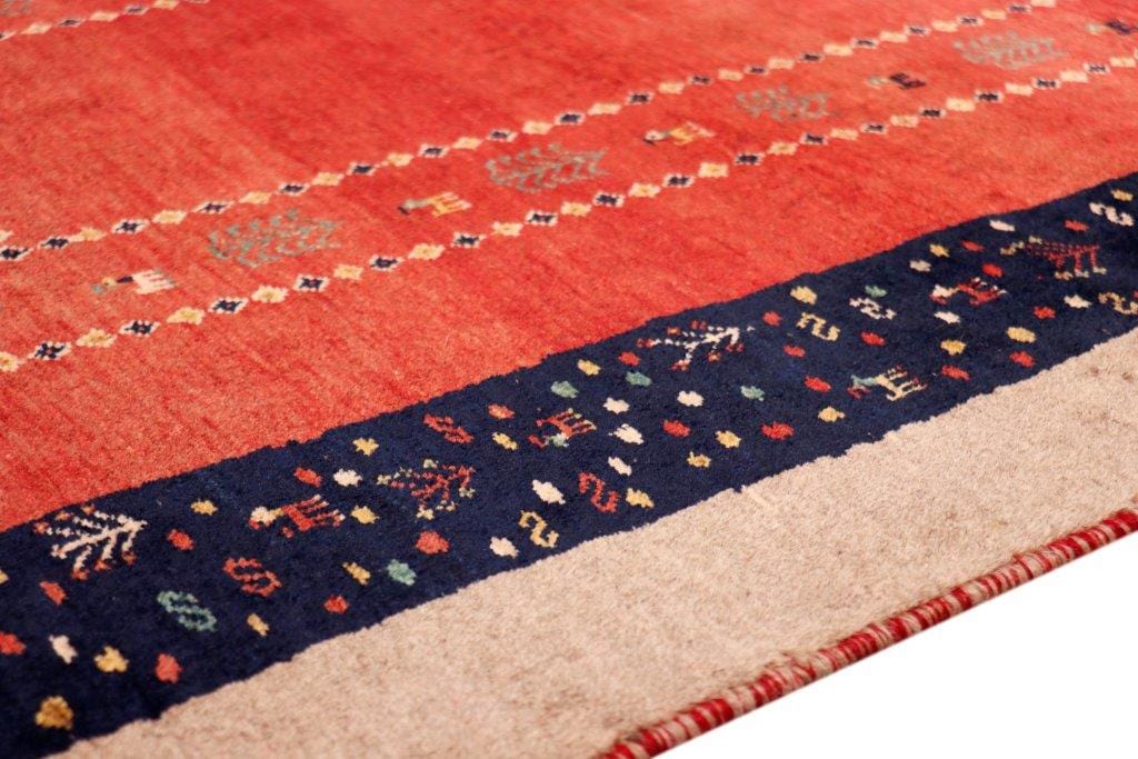 Gabbeh Collection Hand-Knotted Lamb's Wool Area Rug- 3' 7" X 5' 1"