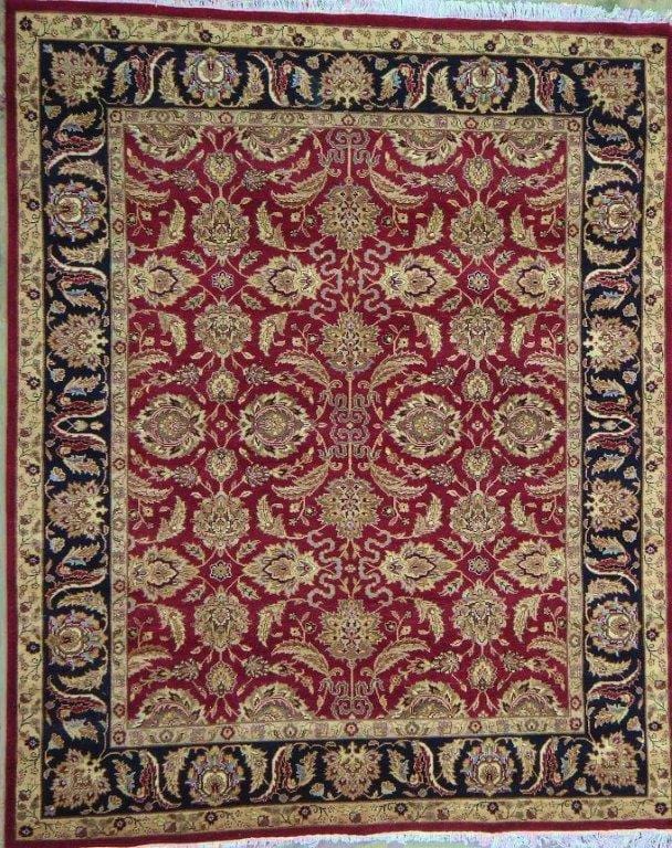Agra Collection Hand-Knotted Lamb's Wool Area Rug, 10' x 14'