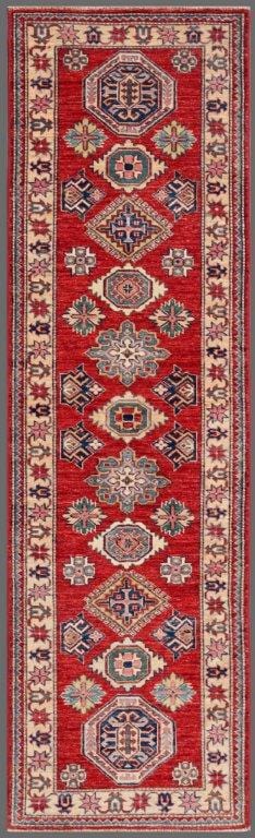 Kazak Collection Hand-Knotted Lamb's Wool Runner- 2' 6" X 8' 6"