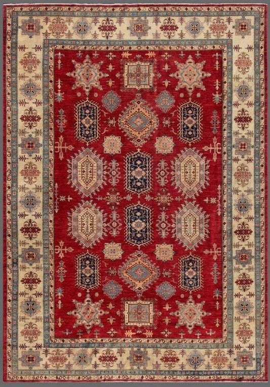 Kazak Collection Hand-Knotted Lamb's Wool Area Rug- 9' 9" X 13' 3"