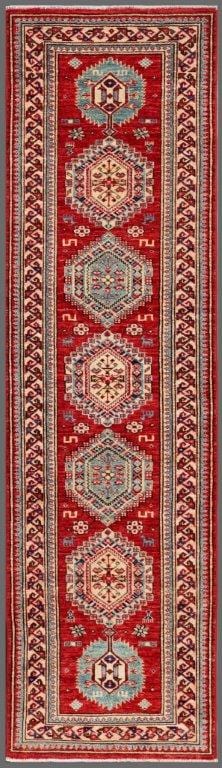 Kazak Collection Hand-Knotted Lamb's Wool Runner- 2' 2" X 7' 10"