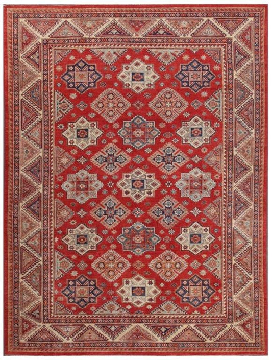 Kazak Collection Hand-Knotted Lamb's Wool Area Rug- 10' 0" X 13' 7"