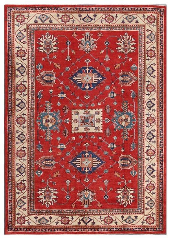 Kazak Collection Hand-Knotted Lamb's Wool Area Rug- 8' 3" X 11' 9"