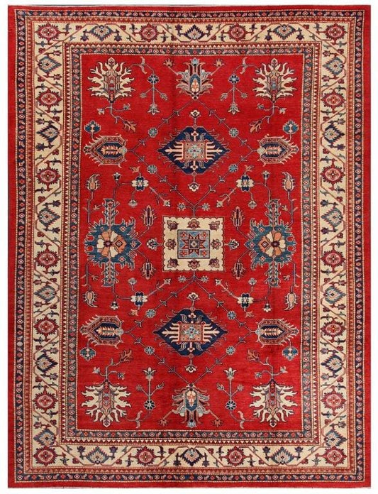 Kazak Collection Hand-Knotted Lamb's Wool Area Rug- 8' 4" X 11' 2"