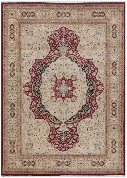 Tabriz Collection Hand-Knotted Lambs Wool Area Rug