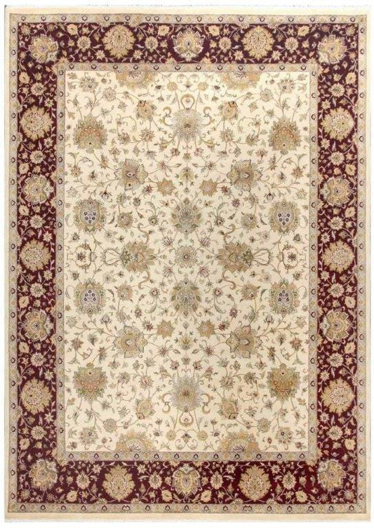 Tabriz Collection Hand-Knotted Lamb's Wool Area Rug- 9' 1" X 12' 8"