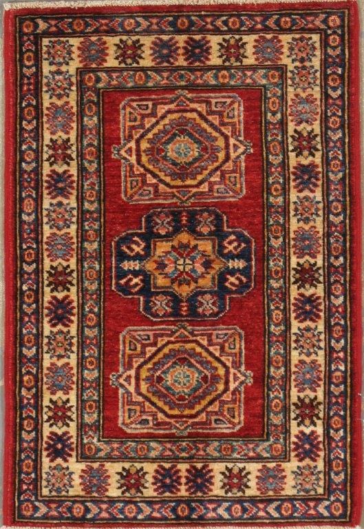 Kazak Collection Hand-Knotted Lamb's Wool Area Rug- 2' 0" X 2'10"
