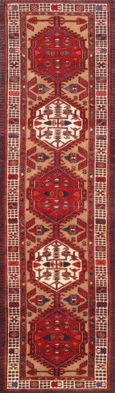 Antique Serab Collection Camel Lamb's Wool Area Rug- 3' 2" X 10'11"