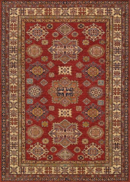 Kazak Collection Hand-Knotted Lamb's Wool Area Rug- 6' 0" X 8' 6"