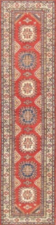 Kazak Collection Hand-Knotted Lamb's Wool Runner- 2' 8" X 10' 11"
