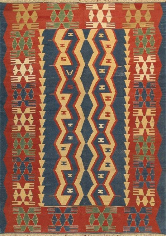 Kilim Hand-Knotted Wool Area Rug- 5'11" X 8' 2"