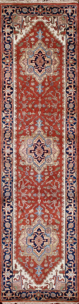 Serapi Collection Hand-Knotted Rust Wool Area Rug- 2' 7'' X 9'11''