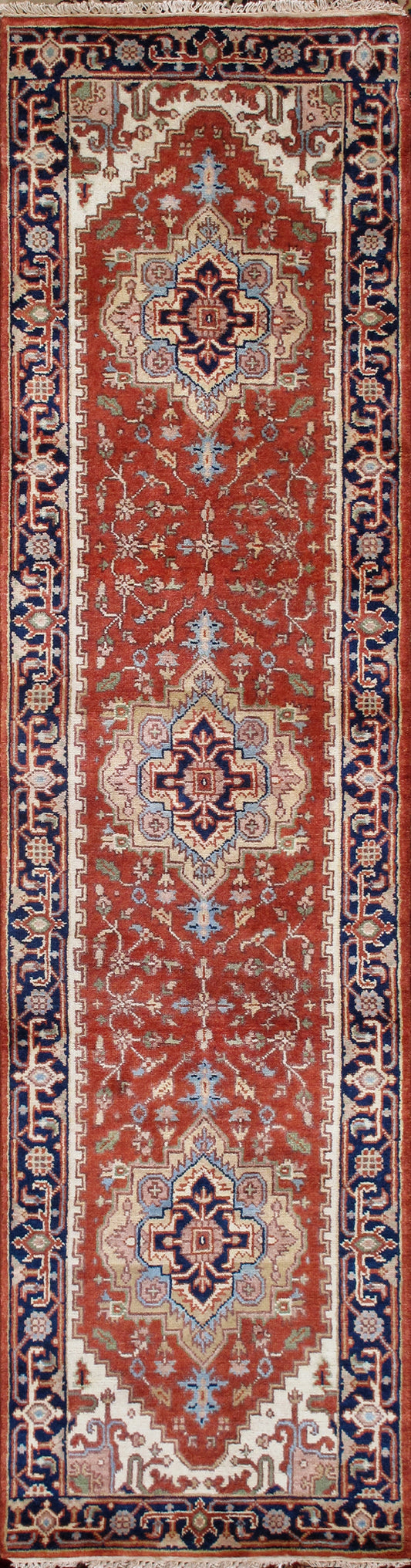 Serapi Collection Hand-Knotted Rust Wool Area Rug- 2' 8'' X 19' 3''