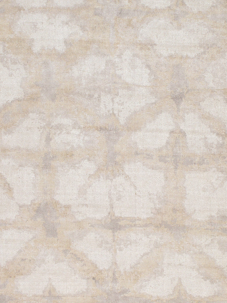 Shibori Collection Hand-Loomed Ivory/L. Gold Bsilk & Wool Area Rug- 8' 0" X 10' 0"