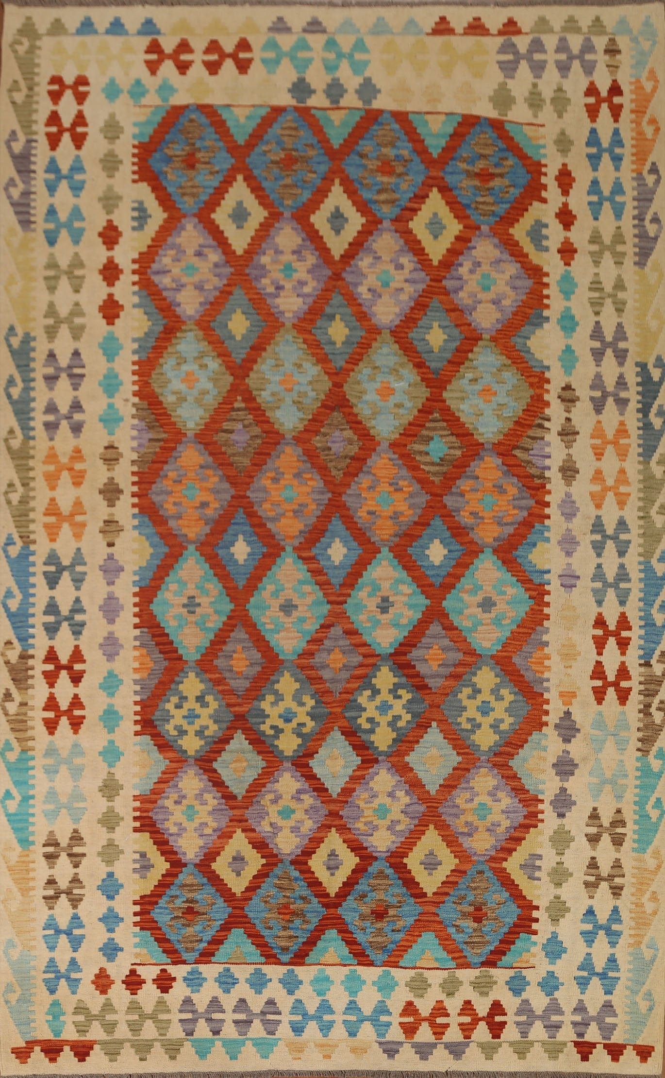 Handmade Kilim Wool Area Rug 7x10