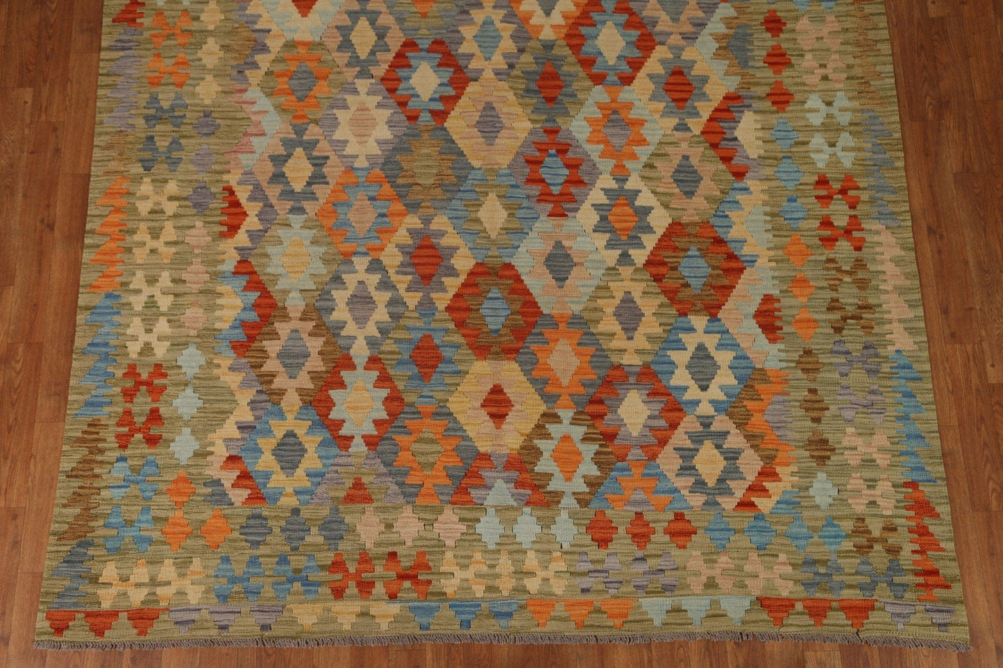 Wool Kilim Geometric Area Rug 7x10