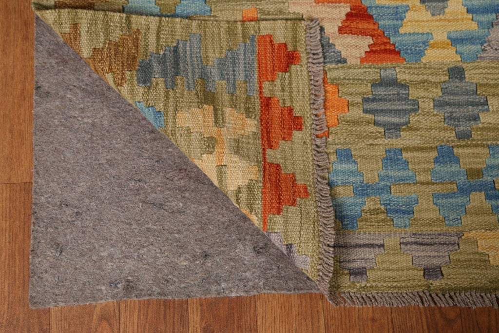 Wool Kilim Geometric Area Rug 7x10