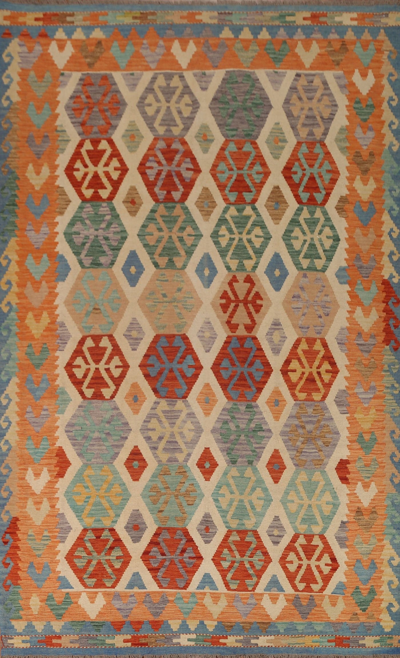 All-Over Kilim Oriental Area Rug 7x10