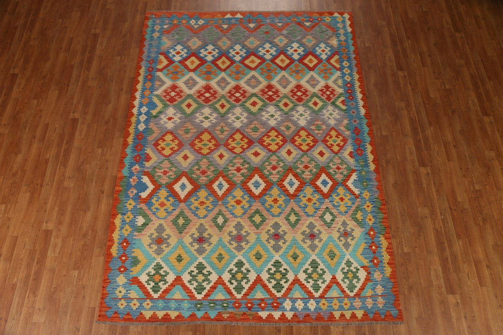 All-Over Kilim Geometric Area Rug 7x10