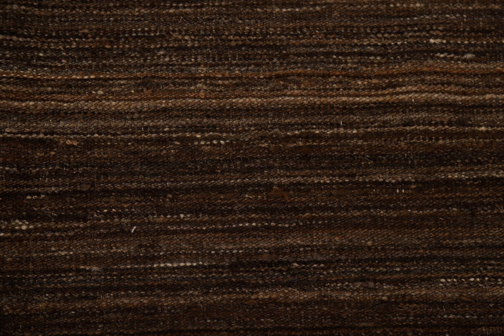 Dark Brown Kilim Earth Tone Area Rug 9x12