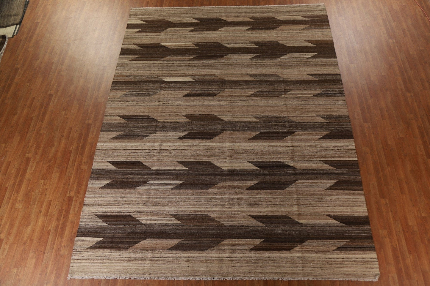 Geometric Kilim Brown Area Rug 10x13