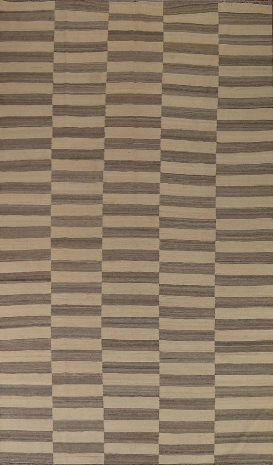 Earth Tone Kilim Modern Area Rug 8x11