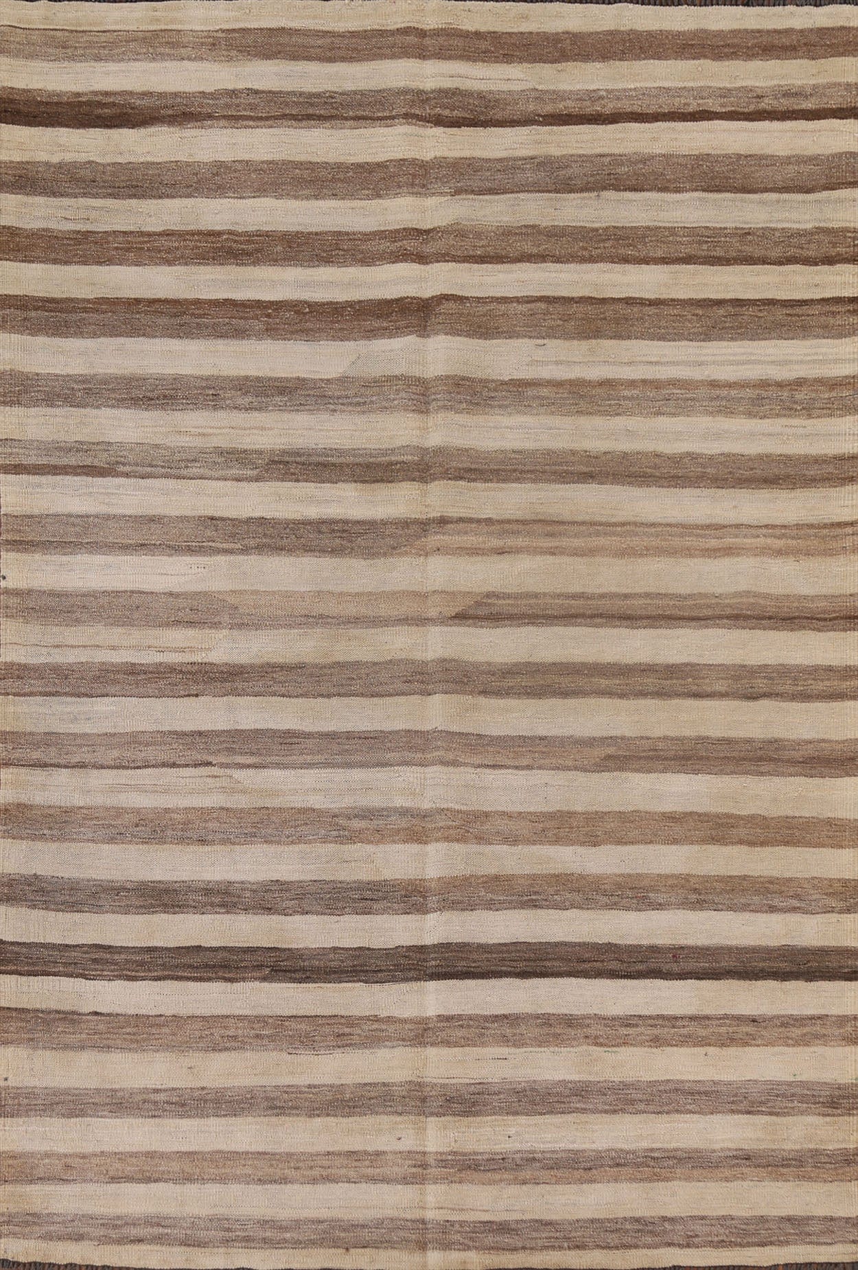 Striped Kilim Earth Tone Area Rug 5x7