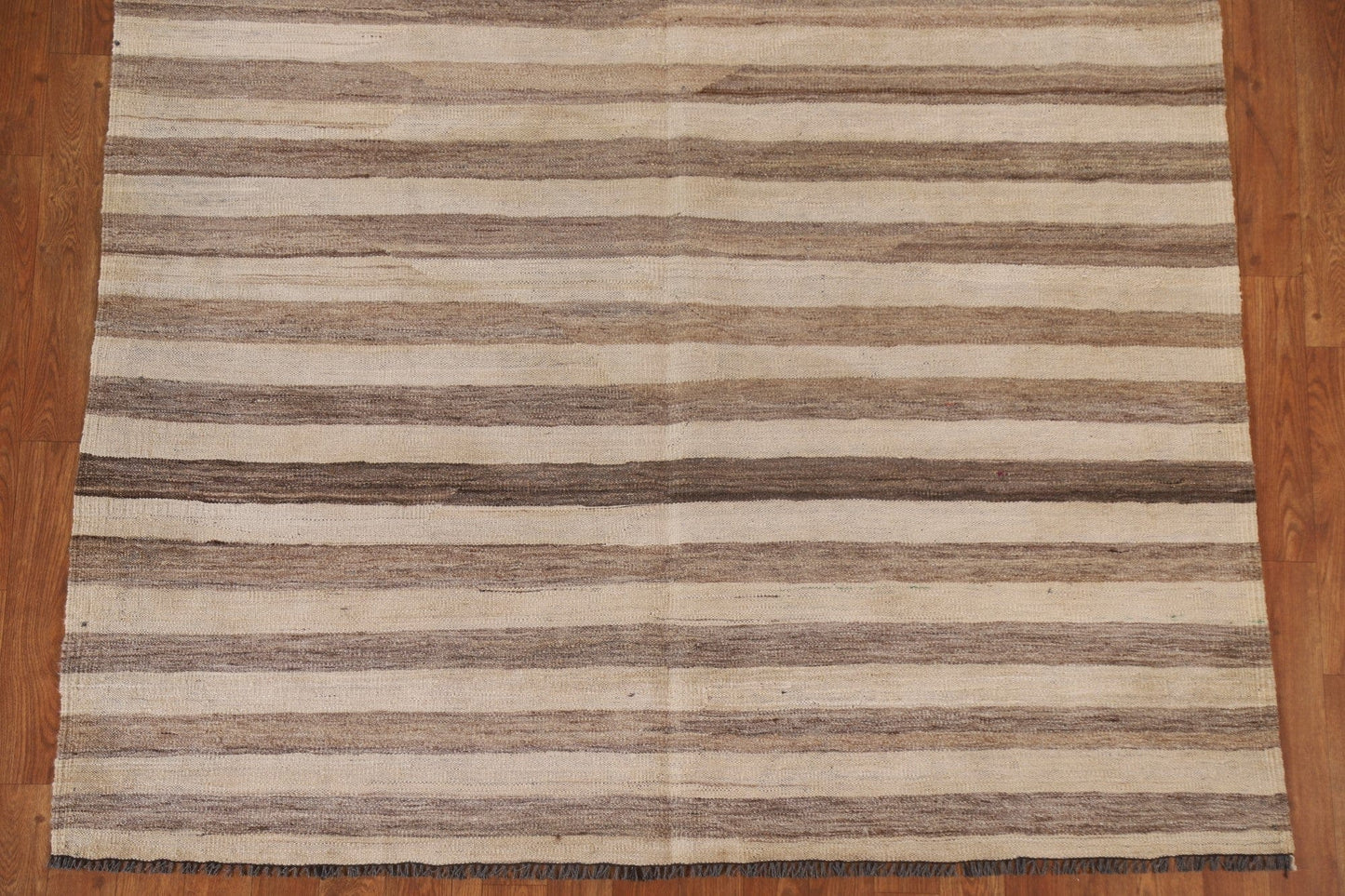 Striped Kilim Earth Tone Area Rug 5x7