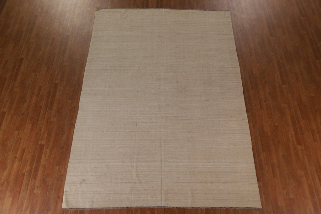 Earth Tone Kilim Wool Area Rug 8x11