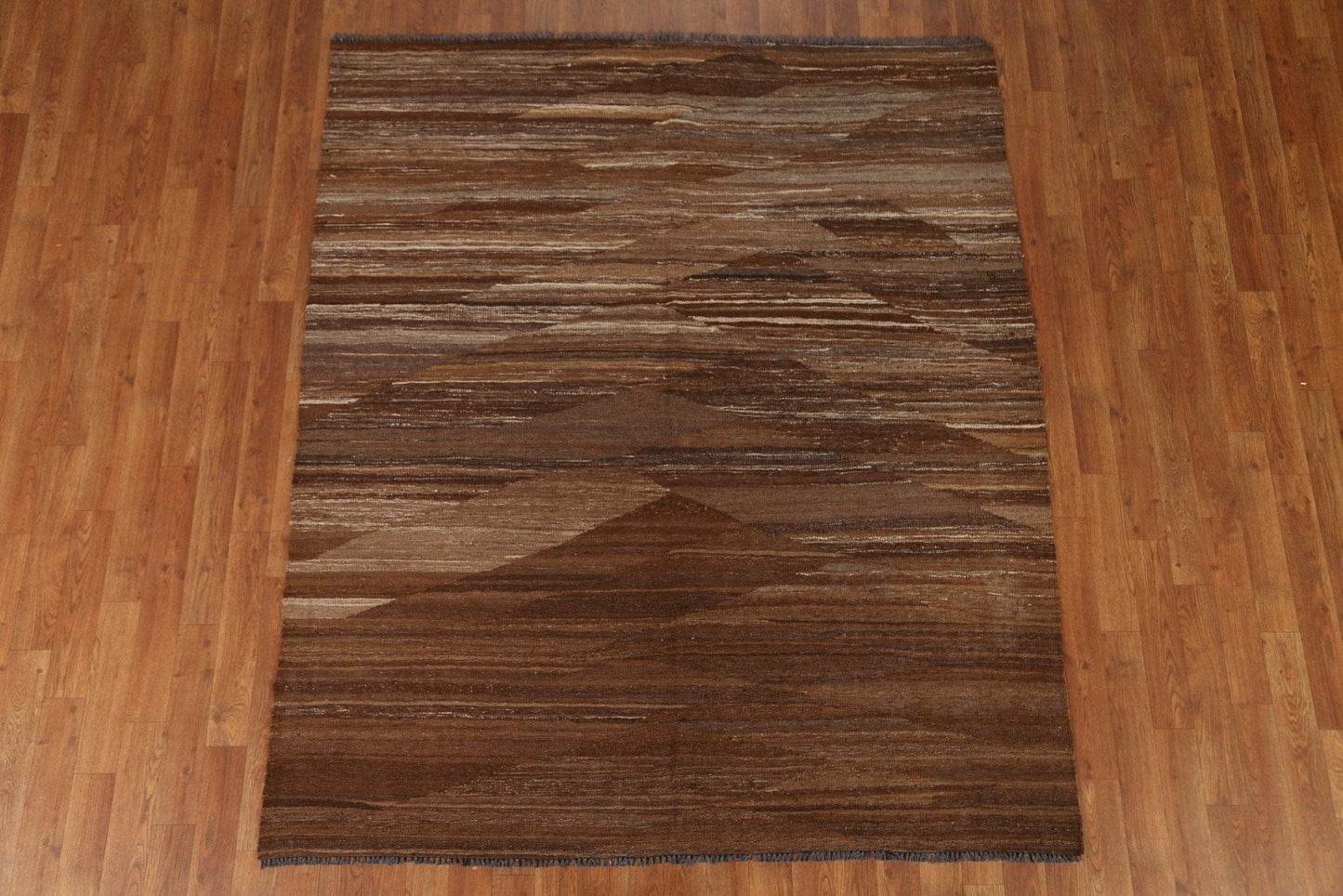 Earth Tone Kilim Modern Area Rug 5x6