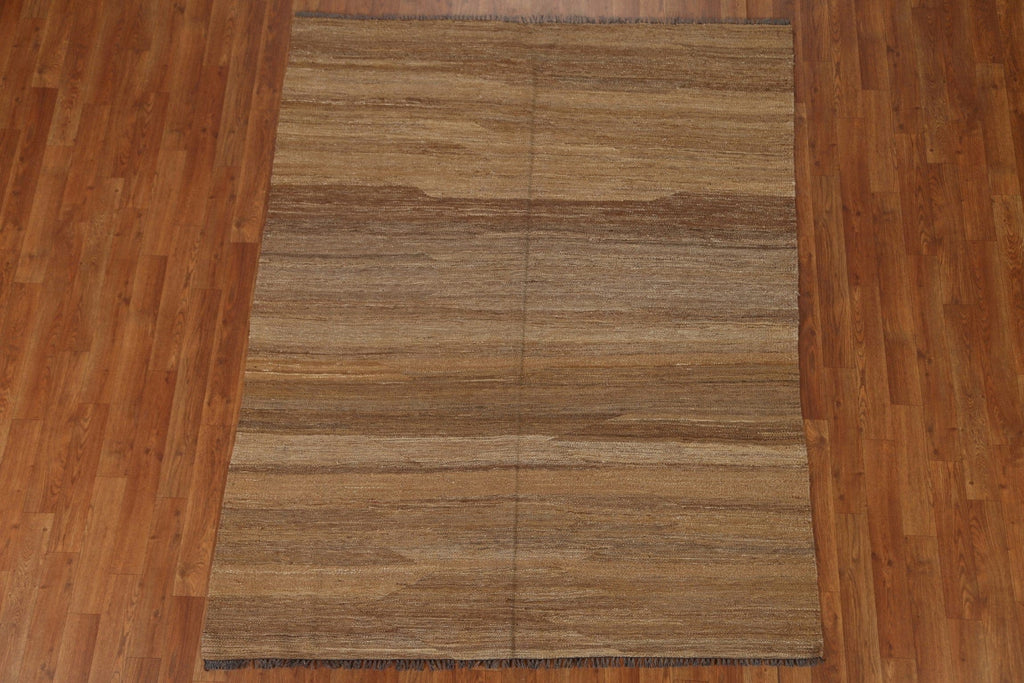 Natural Dye Wool Kilim Modern Area Rug 5x6