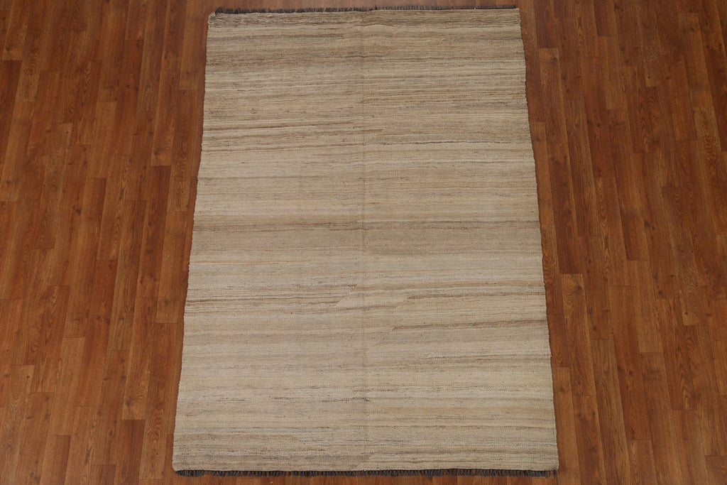 Kilim Earth Tone Wool Area Rug 4x6