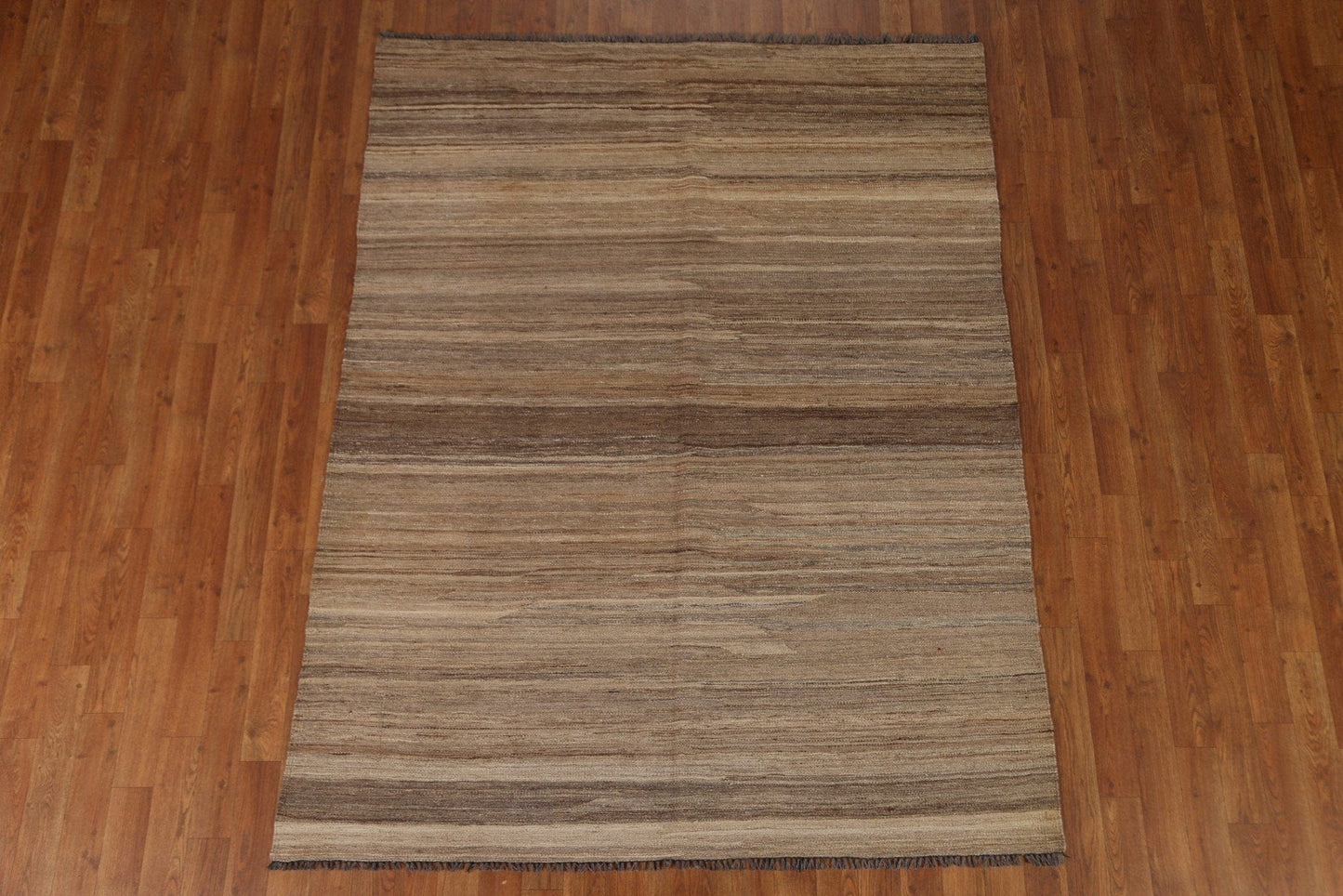 Earth Tone Kilim Modern Wool Area Rug 5x7