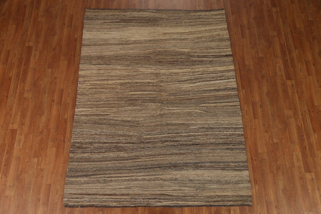 Earth Tone Kilim Contemporary Area Rug 6x7