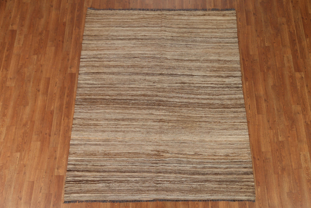 Earth Tone Kilim Wool Area Rug 5x6