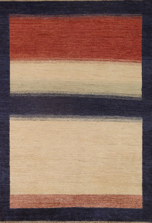 Modern Gabbeh Kashkoli Wool Area Rug 5x6