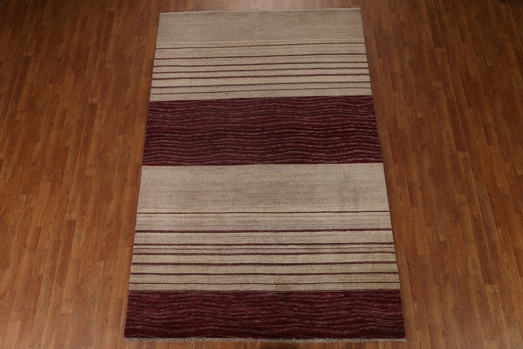 Striped Gabbeh Kashkoli Wool Area Rug 6x9