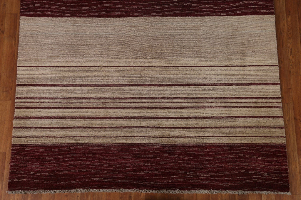 Striped Gabbeh Kashkoli Wool Area Rug 6x9