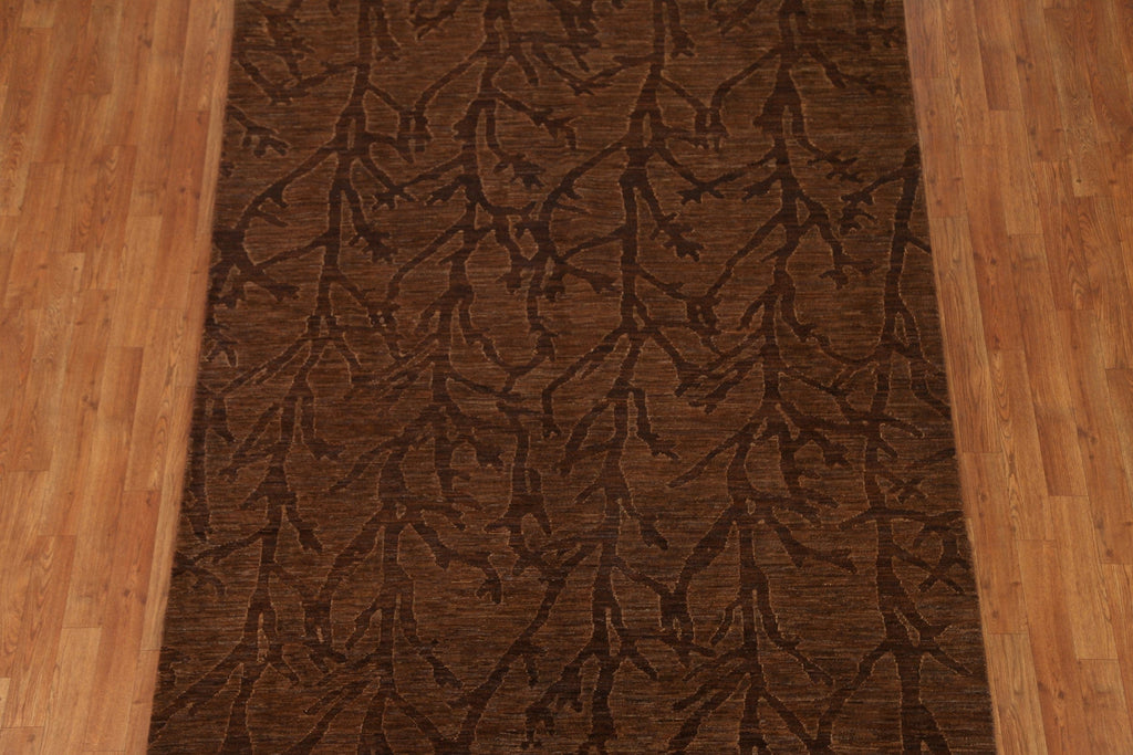 Nature Brown Gabbeh Kashkoli Wool Area Rug 6x8