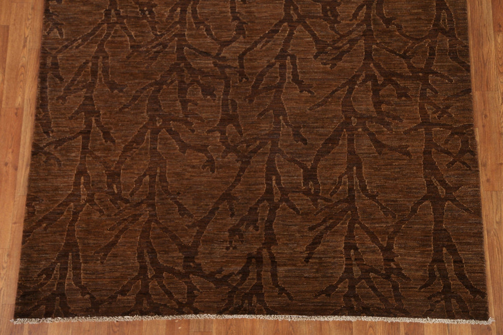 Nature Brown Gabbeh Kashkoli Wool Area Rug 6x8