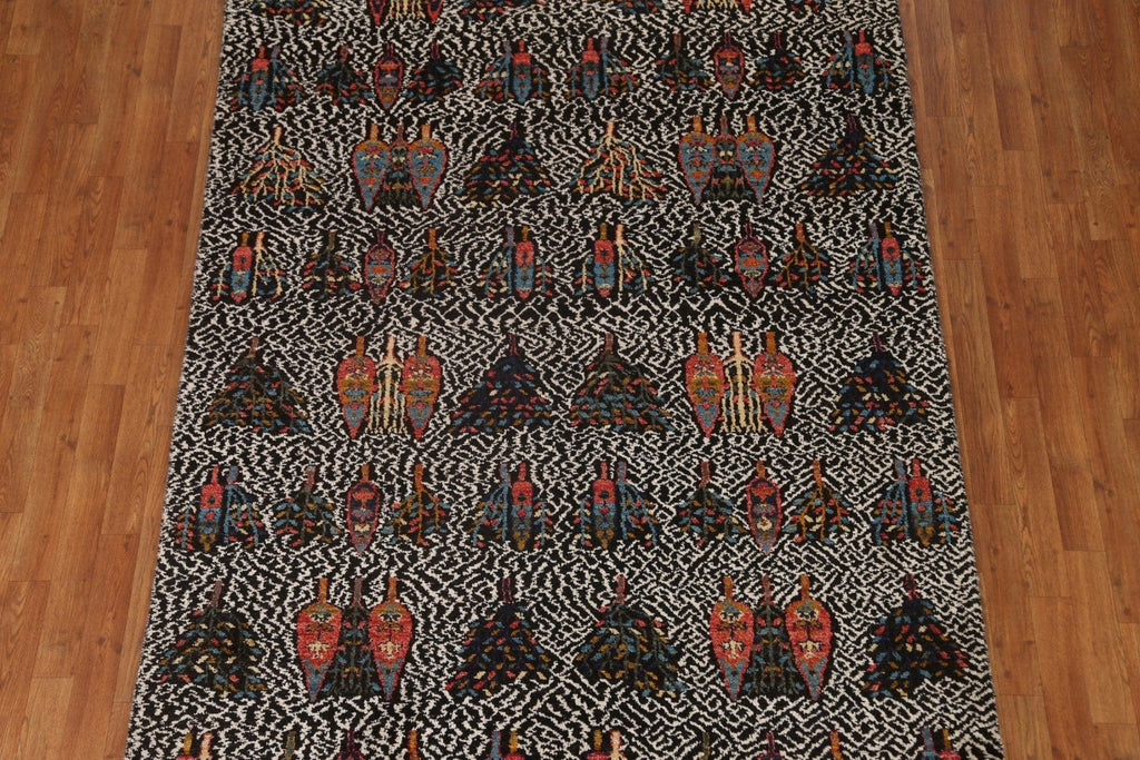 Handmade Gabbeh Kashkoli Wool Area Rug 6x8