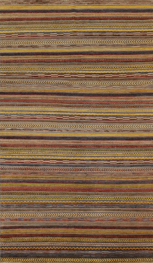 Striped Gabbeh Kashkoli Oriental Area Rug 7x10