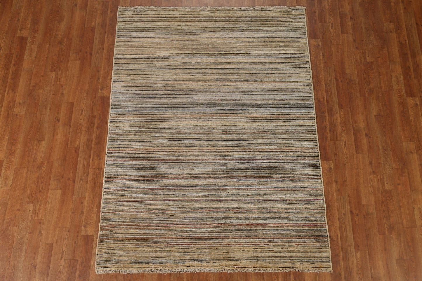 Striped Gabbeh Kashkoli All-Over Area Rug 5x7