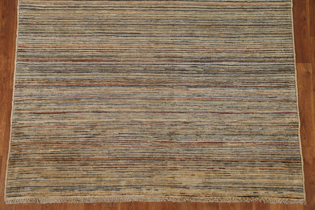 Striped Gabbeh Kashkoli All-Over Area Rug 5x7