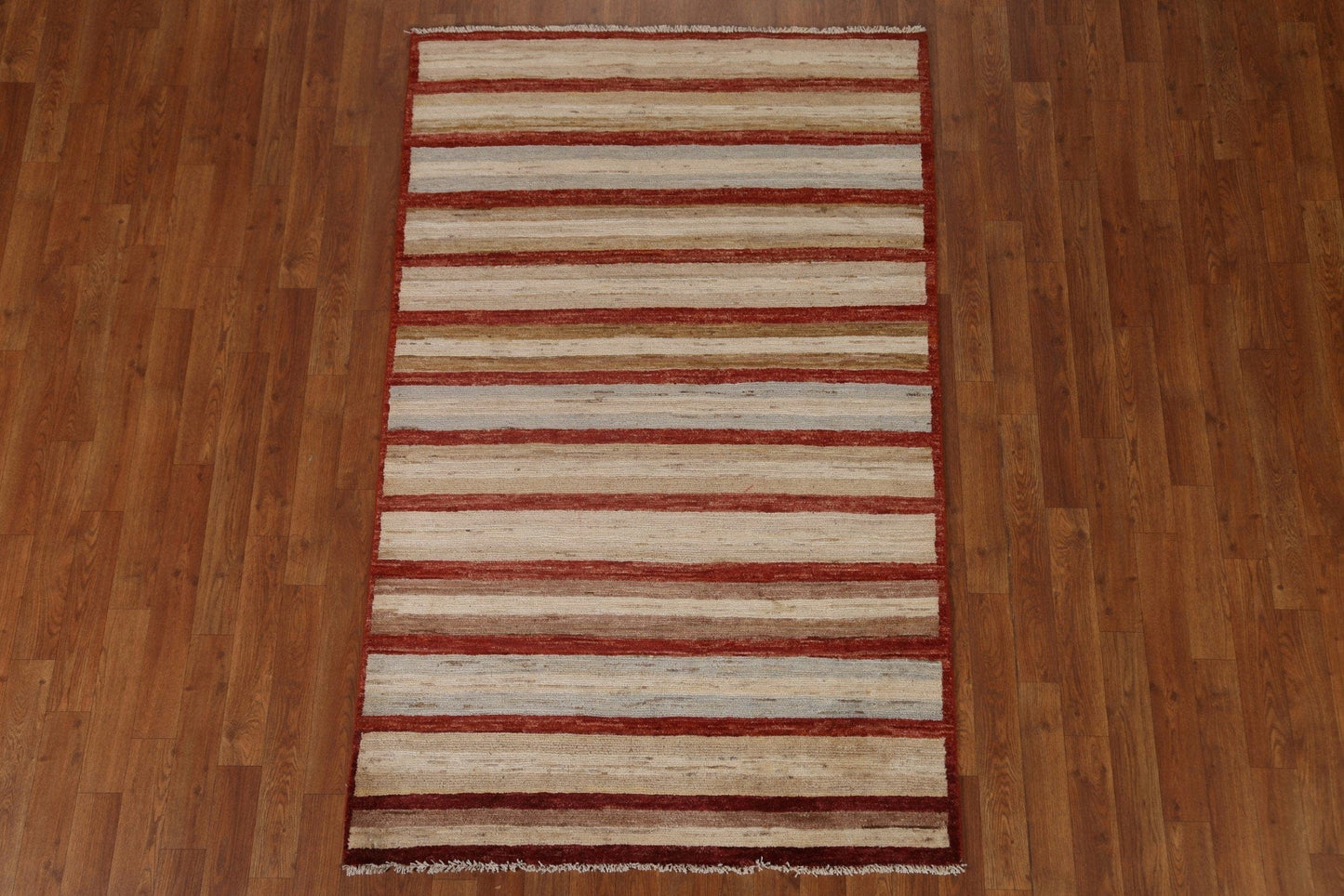 Striped Gabbeh Kashkoli Oriental Area Rug 4x6