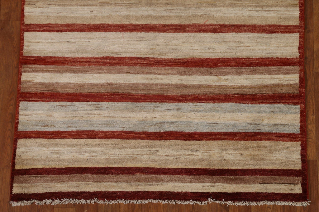 Striped Gabbeh Kashkoli Oriental Area Rug 4x6