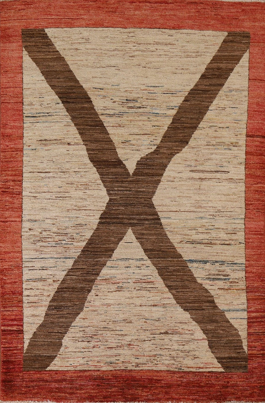 Handmade Gabbeh Kashkoli Area Rug 4x7