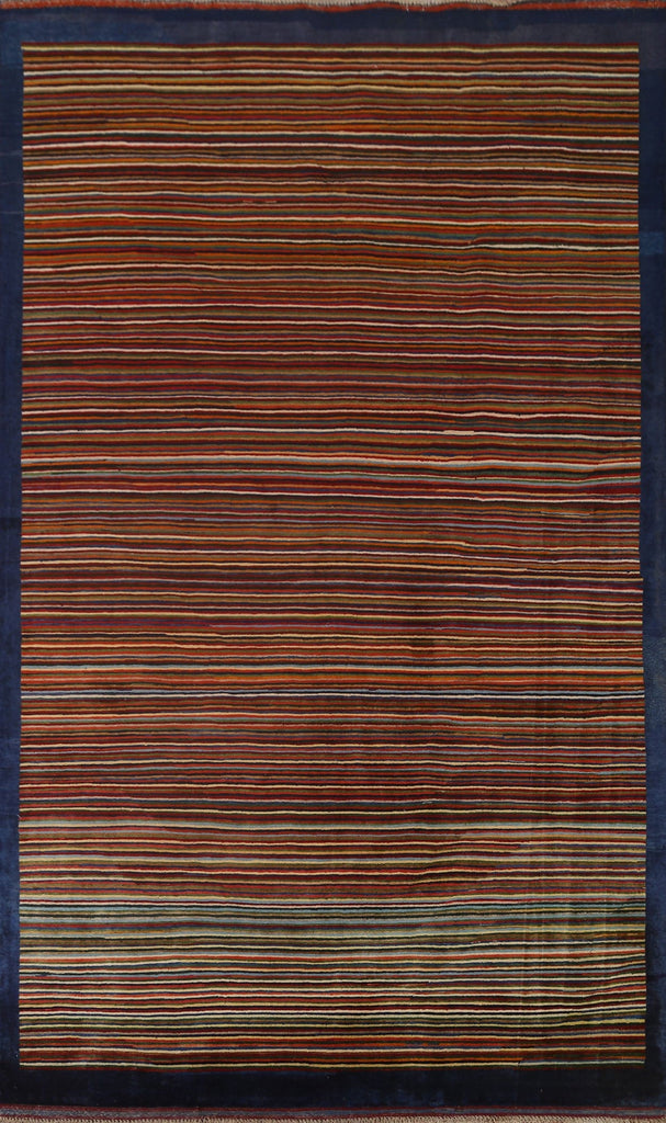 Striped Gabbeh Kashkoli Oriental Area Rug 6x8