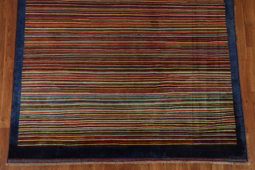 Striped Gabbeh Kashkoli Oriental Area Rug 6x8