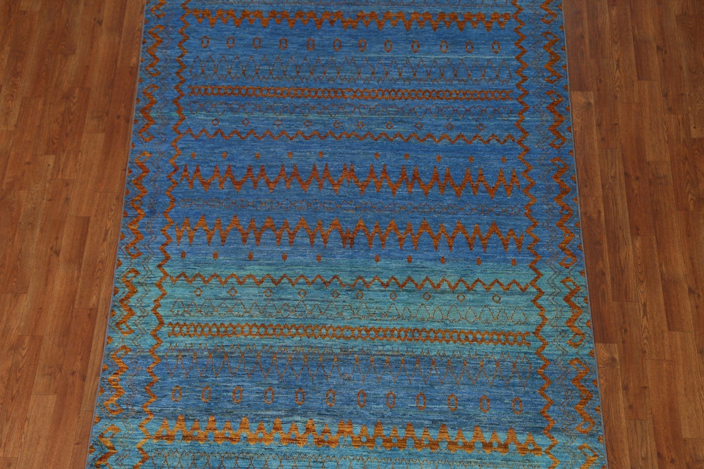 Blue Gabbeh Kashkoli Oriental Area Rug 5x8